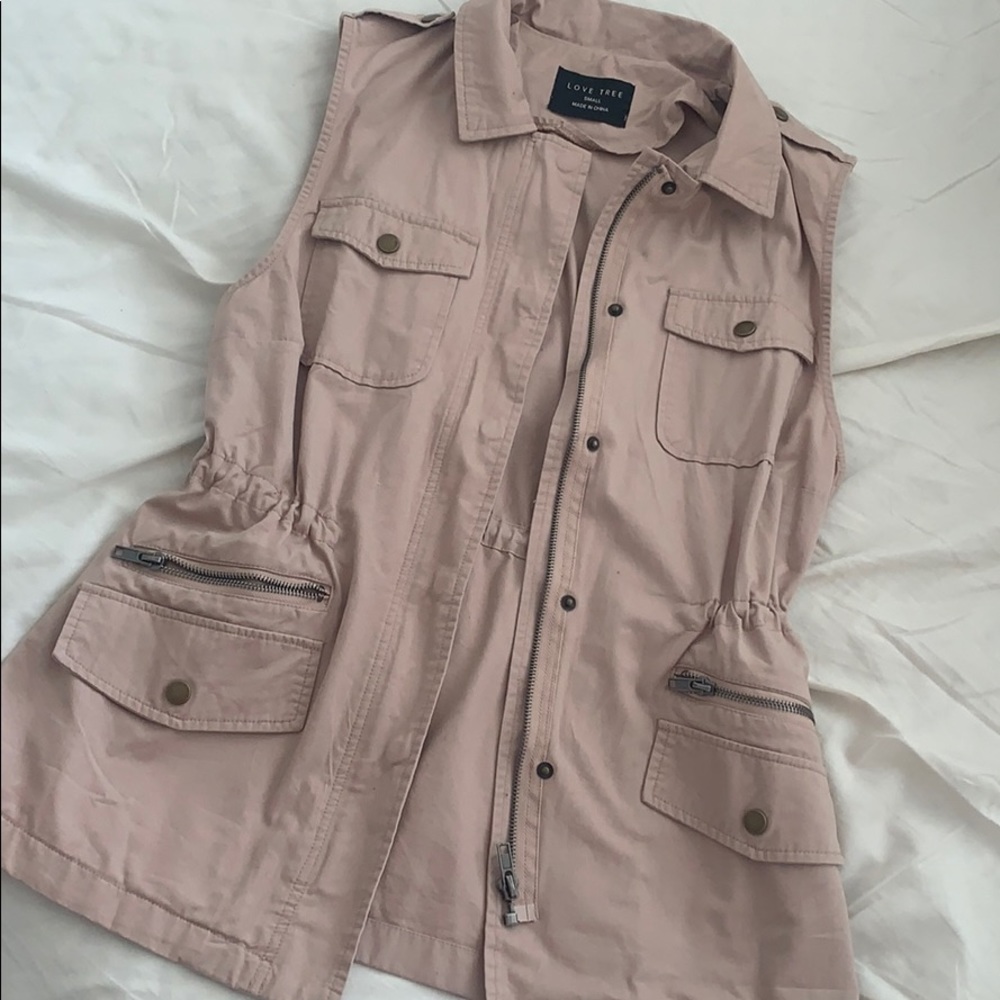 Blush Pink Canvas Vest